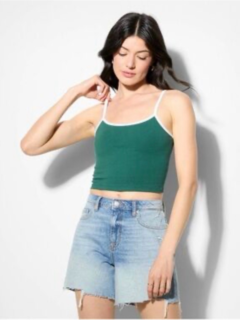 Scoop Back Cami with White Trim - Women's Tank Top